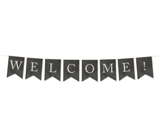 Vintage Chalkboard Pennant Party Banner-Set of 1-Andaz Press-Welcome!-