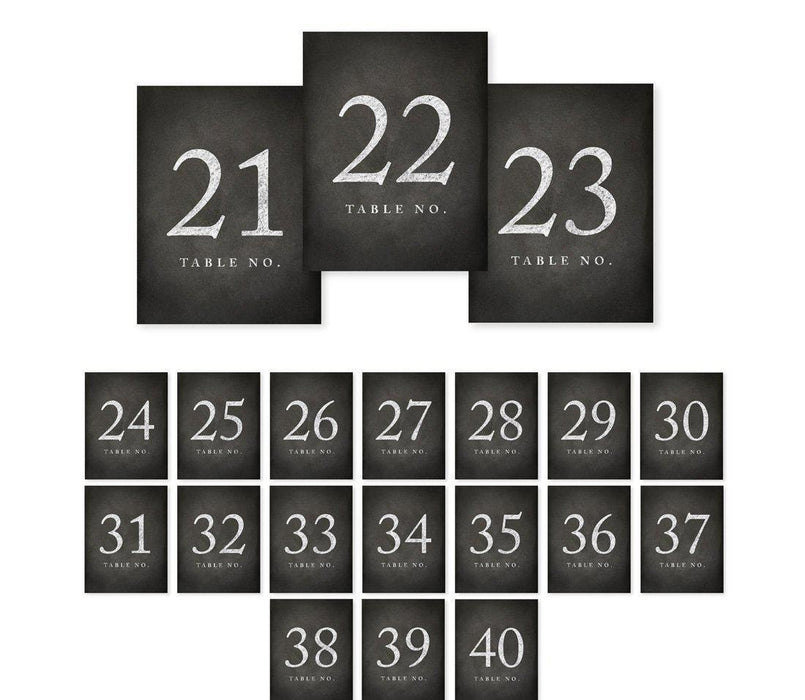 Vintage Chalkboard Table Numbers-Set of 20-Andaz Press-21-40-