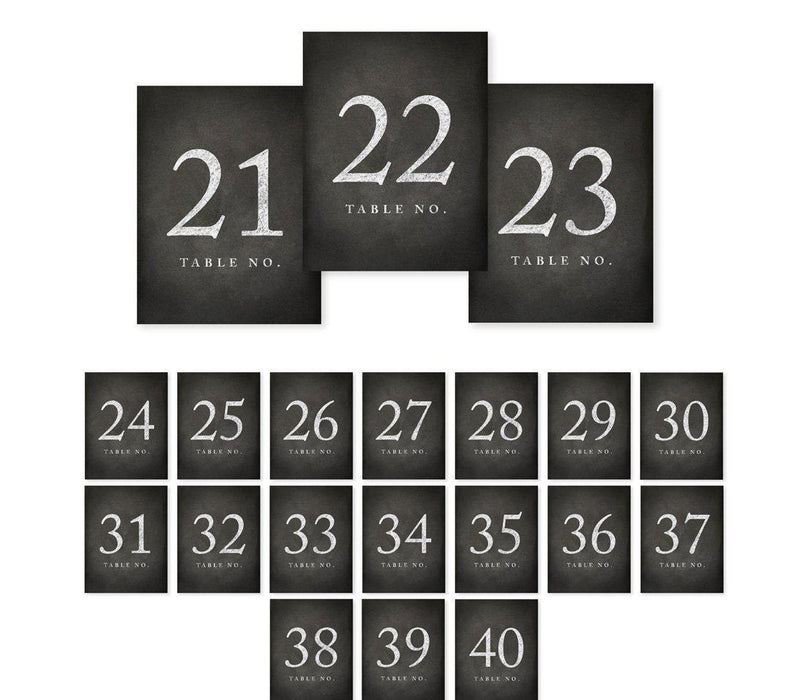 Vintage Chalkboard Table Numbers-Set of 20-Andaz Press-1-20-