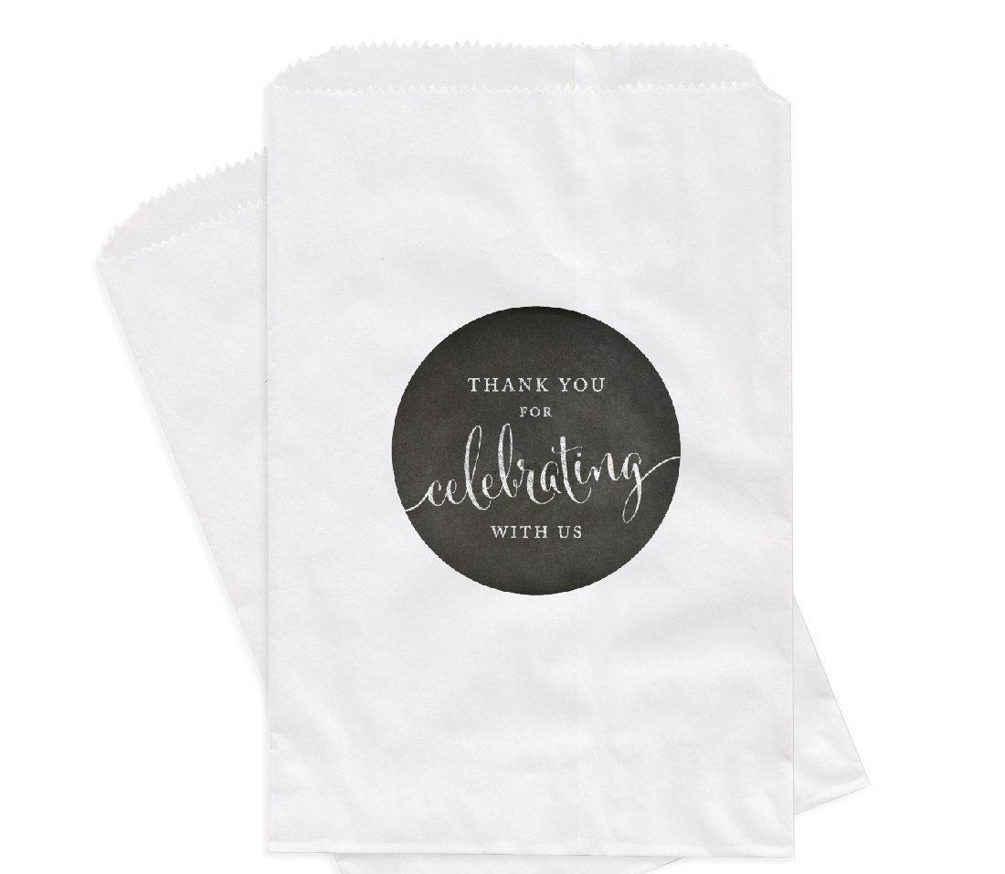 Vintage Chalkboard Thank You for Celebrating With Us Favor Bags-Set of 24-Andaz Press-