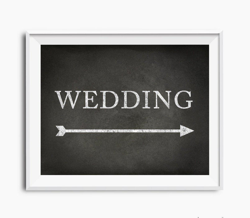 Vintage Chalkboard Wedding Directional Signs, Double-Sided Big Arrow-Set of 1-Andaz Press-Restrooms-