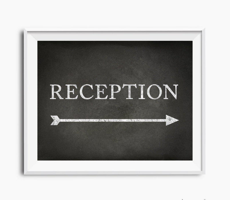 Vintage Chalkboard Wedding Directional Signs, Double-Sided Big Arrow-Set of 1-Andaz Press-Restrooms-