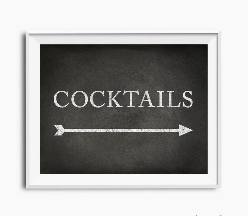 Vintage Chalkboard Wedding Directional Signs, Double-Sided Big Arrow-Set of 1-Andaz Press-Restrooms-