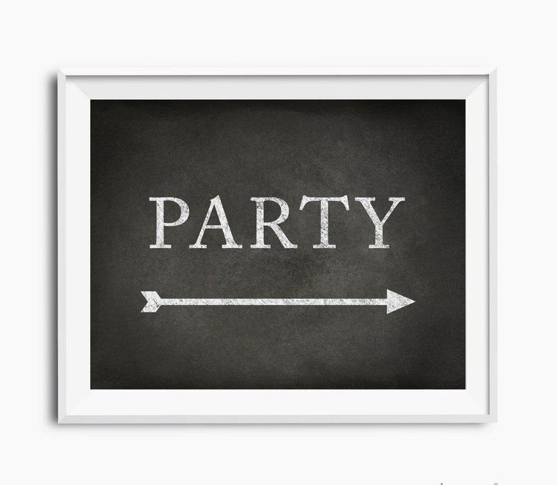 Vintage Chalkboard Wedding Directional Signs, Double-Sided Big Arrow-Set of 1-Andaz Press-Restrooms-