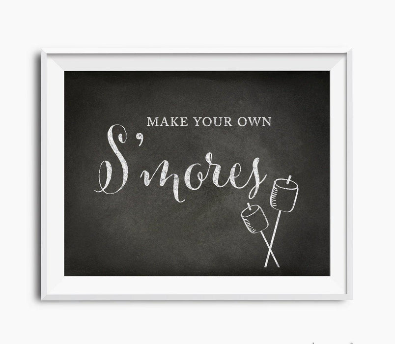 Vintage Chalkboard Wedding Favor Party Signs-Set of 1-Andaz Press-Build Your Own S'mores-