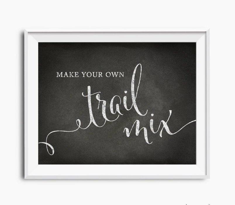 Vintage Chalkboard Wedding Favor Party Signs-Set of 1-Andaz Press-Build Your Own Trail Mix-