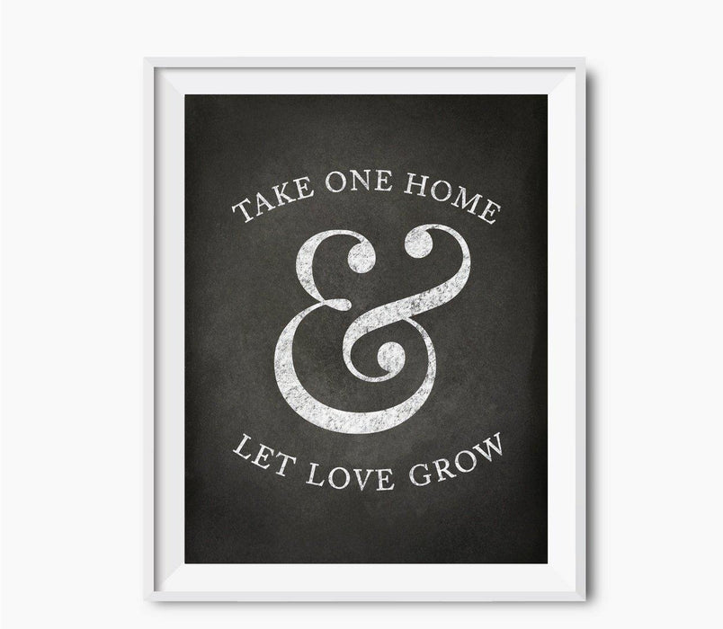 Vintage Chalkboard Wedding Favor Party Signs-Set of 1-Andaz Press-Let Love Grow Plant Seed Favors-