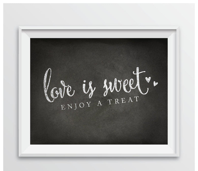 Vintage Chalkboard Wedding Favor Party Signs-Set of 1-Andaz Press-Love Is Sweet, Enjoy A Treat-