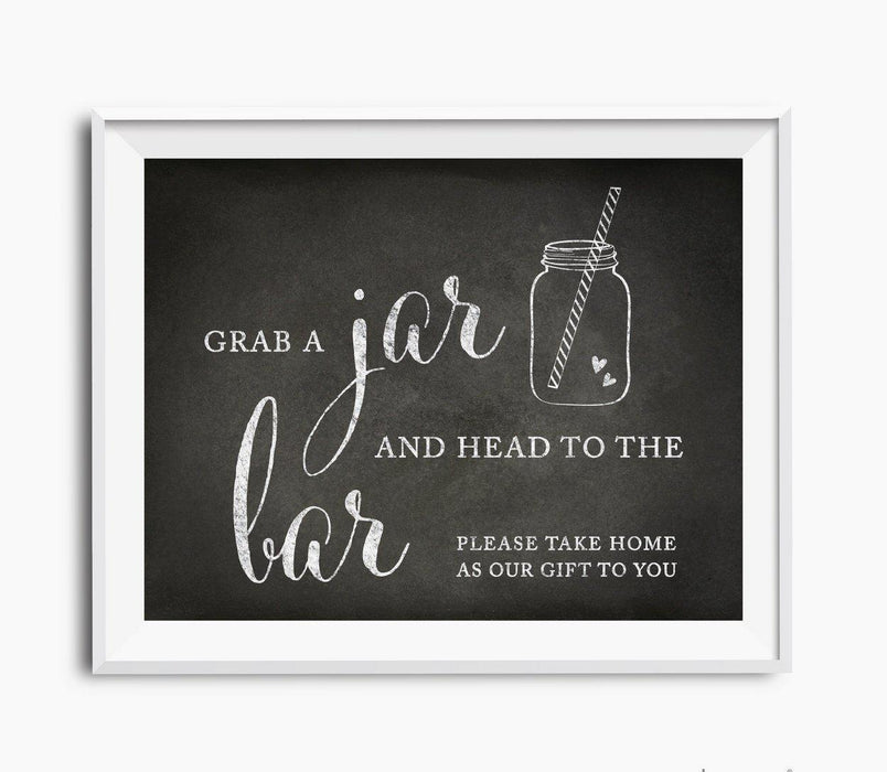 Vintage Chalkboard Wedding Favor Party Signs-Set of 1-Andaz Press-Mason Jar - Take Home-