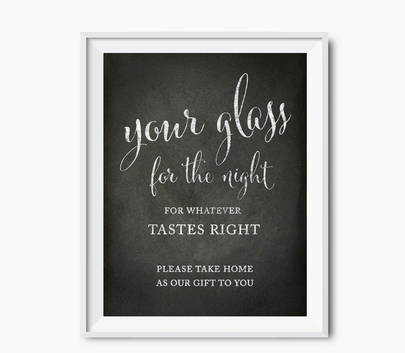Vintage Chalkboard Wedding Favor Party Signs-Set of 1-Andaz Press-Your Glass For The Night-
