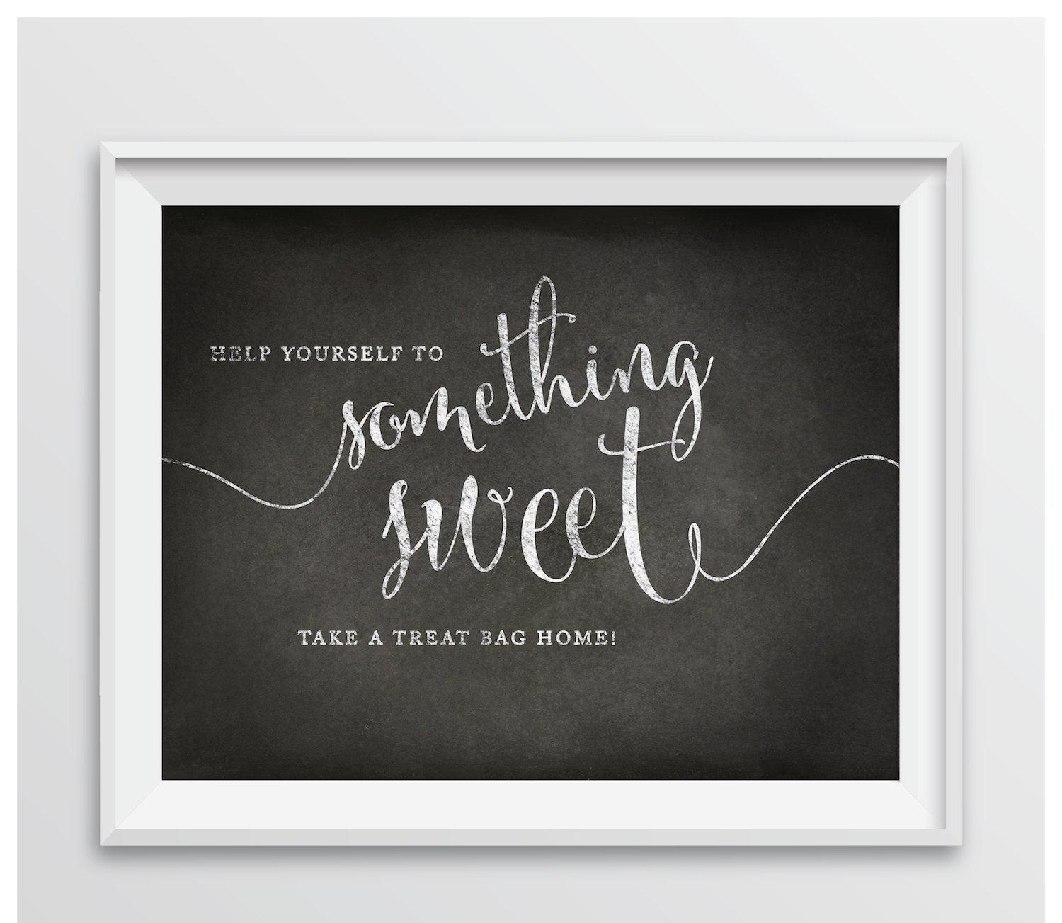 Vintage Chalkboard Wedding Favor Party Signs-Set of 1-Andaz Press-Take A Treat Bag Home-