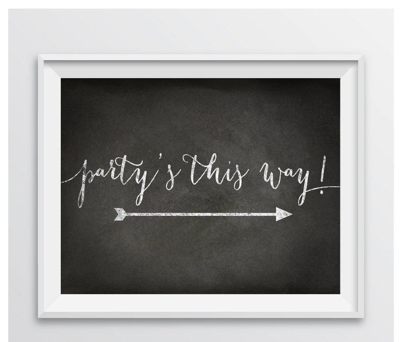 Vintage Chalkboard Wedding Party Directional Signs, Double-Sided Big Arrow-Set of 1-Andaz Press-Wedding-