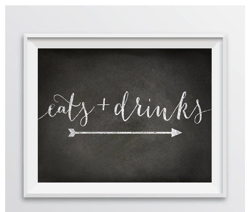 Vintage Chalkboard Wedding Party Directional Signs, Double-Sided Big Arrow-Set of 1-Andaz Press-Wedding-