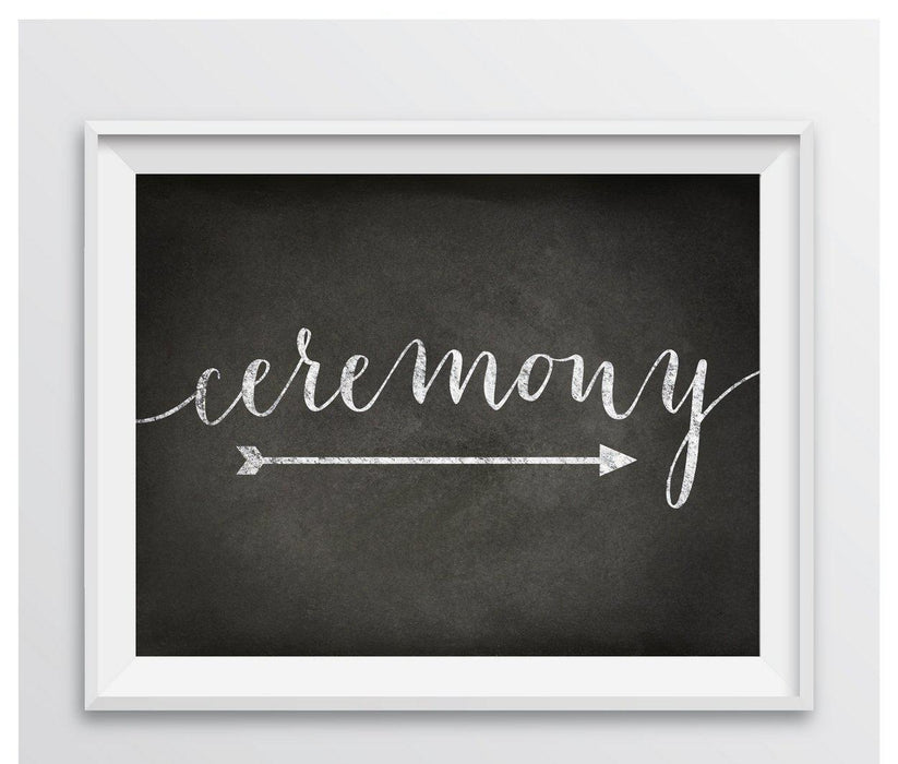 Vintage Chalkboard Wedding Party Directional Signs, Double-Sided Big Arrow-Set of 1-Andaz Press-Ceremony-