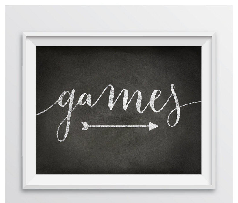Vintage Chalkboard Wedding Party Directional Signs, Double-Sided Big Arrow-Set of 1-Andaz Press-Games!-