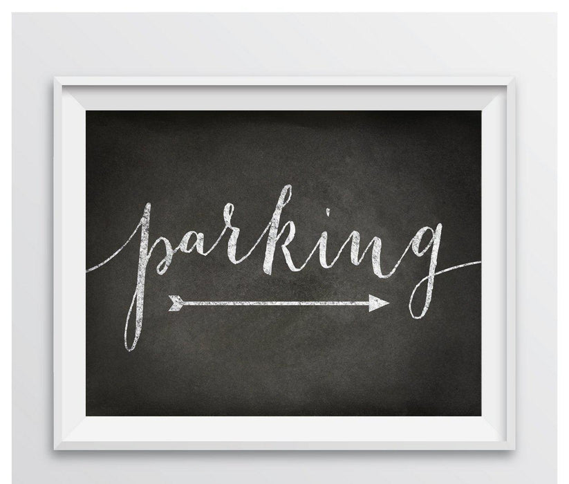 Vintage Chalkboard Wedding Party Directional Signs, Double-Sided Big Arrow-Set of 1-Andaz Press-Parking-