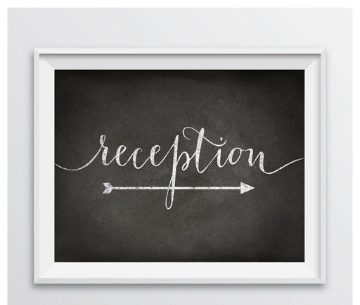 Vintage Chalkboard Wedding Party Directional Signs, Double-Sided Big Arrow-Set of 1-Andaz Press-Reception-
