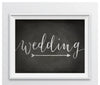 Vintage Chalkboard Wedding Party Directional Signs, Double-Sided Big Arrow-Set of 1-Andaz Press-Wedding-