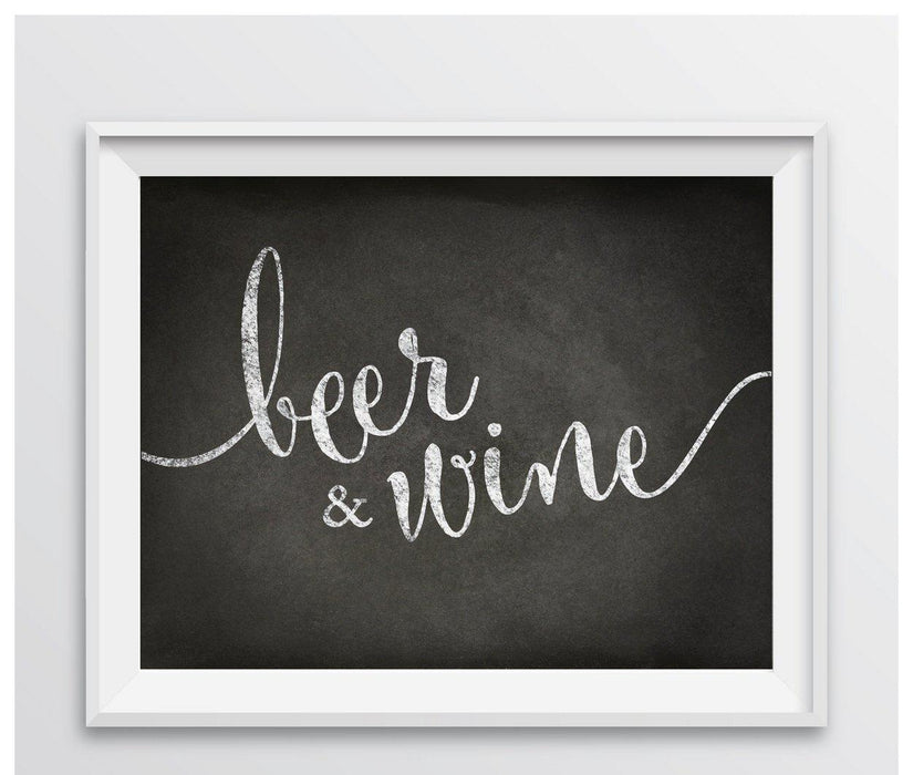 Vintage Chalkboard Wedding Party Signs-Set of 1-Andaz Press-Beer & Wine-