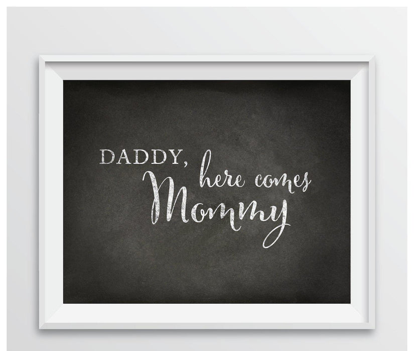 Vintage Chalkboard Wedding Party Signs-Set of 1-Andaz Press-Daddy, Here Comes My Mommy-