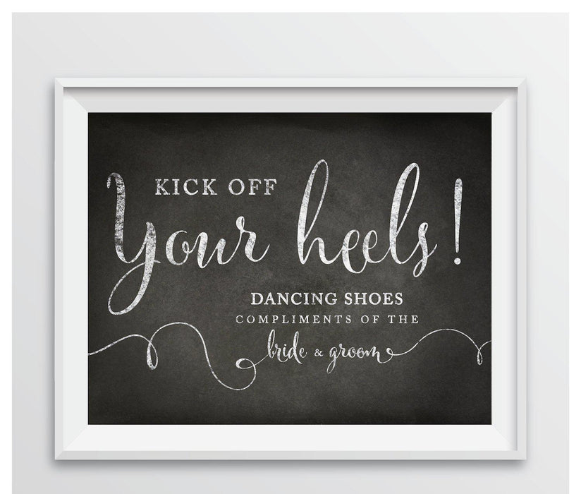 Vintage Chalkboard Wedding Party Signs-Set of 1-Andaz Press-Dancing Shoes - Kick Off Your Heels-