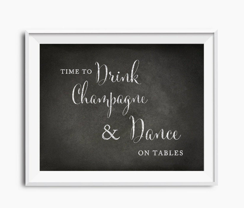 Vintage Chalkboard Wedding Party Signs-Set of 1-Andaz Press-Drink Champagne, Dance On The Table-