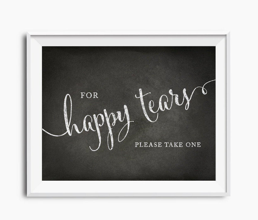 Vintage Chalkboard Wedding Party Signs-Set of 1-Andaz Press-For Happy Tears Tissue-