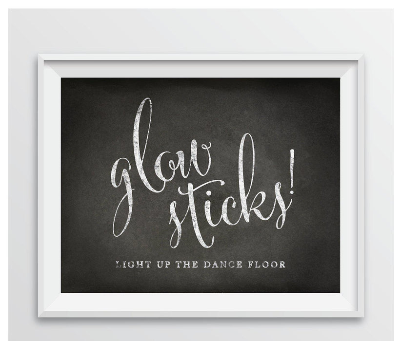 Vintage Chalkboard Wedding Party Signs-Set of 1-Andaz Press-Glow Sticks, Light Up The Dance Floor-