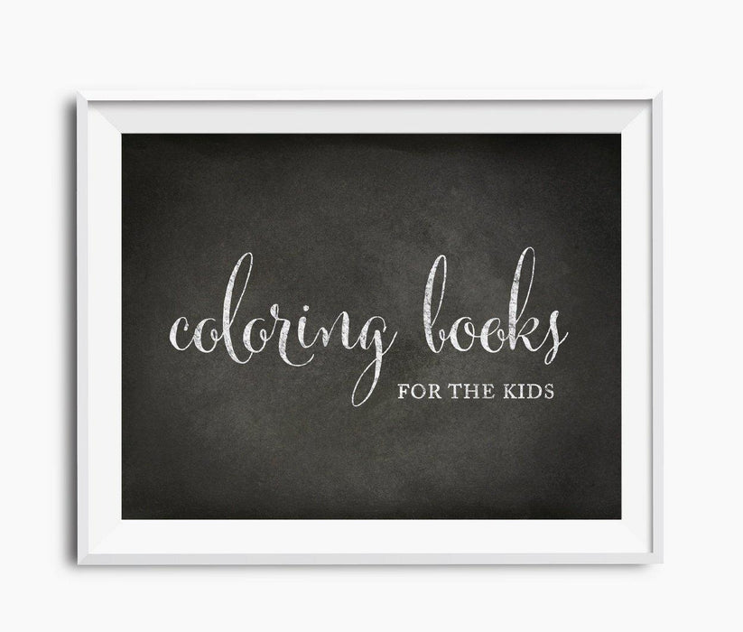 Vintage Chalkboard Wedding Party Signs-Set of 1-Andaz Press-Kids Table - Coloring Books-