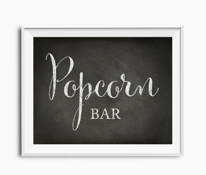 Vintage Chalkboard Wedding Party Signs-Set of 1-Andaz Press-Popcorn Bar-