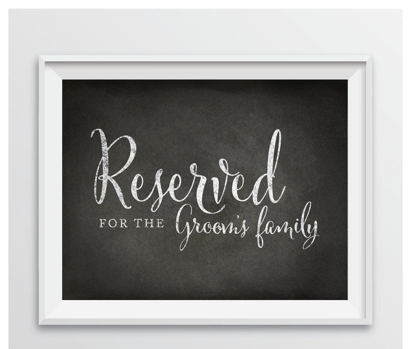 Vintage Chalkboard Wedding Party Signs-Set of 1-Andaz Press-Reserved For The Groom's Family-
