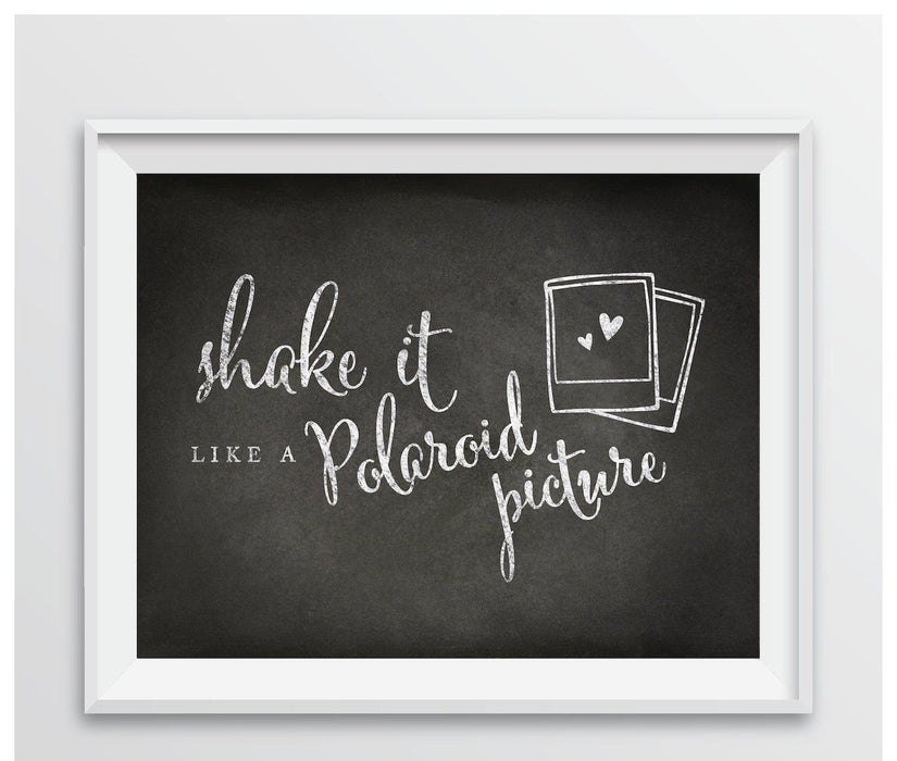 Vintage Chalkboard Wedding Party Signs-Set of 1-Andaz Press-Shake It Like A Polaroid Picture-