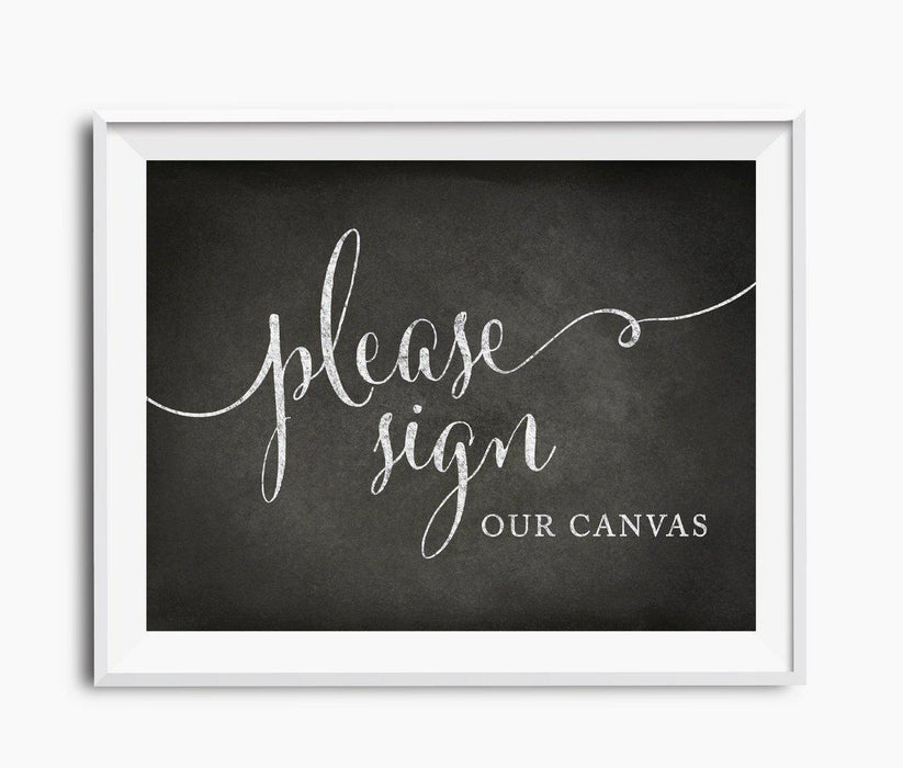 Vintage Chalkboard Wedding Party Signs-Set of 1-Andaz Press-Sign Our Canvas-