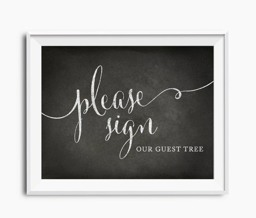 Vintage Chalkboard Wedding Party Signs-Set of 1-Andaz Press-Sign Our Guest Tree-