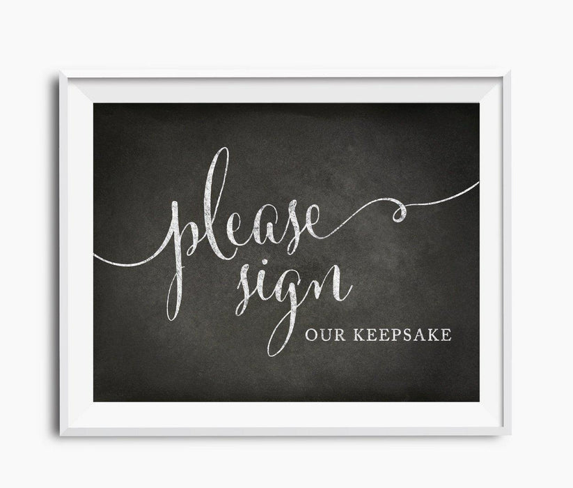 Vintage Chalkboard Wedding Party Signs-Set of 1-Andaz Press-Sign Our Keepsake-