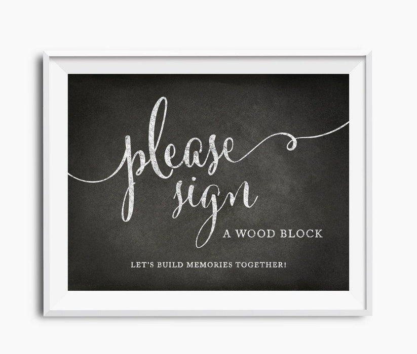 Vintage Chalkboard Wedding Party Signs-Set of 1-Andaz Press-Sign Wood Block-