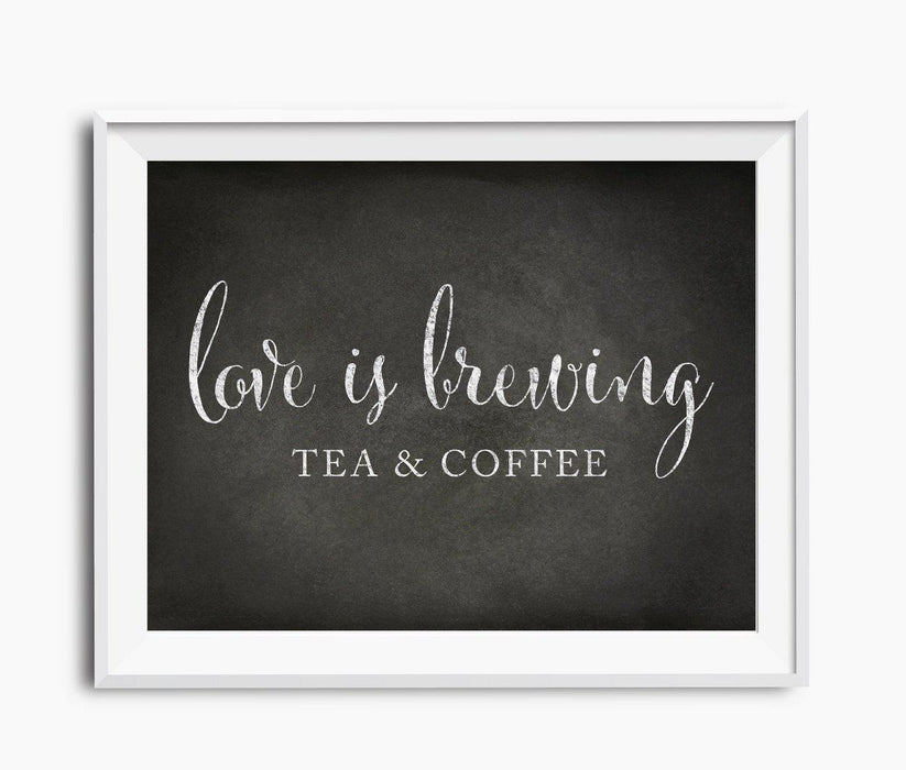 Vintage Chalkboard Wedding Party Signs-Set of 1-Andaz Press-Tea & Coffee Love Is Brewing-