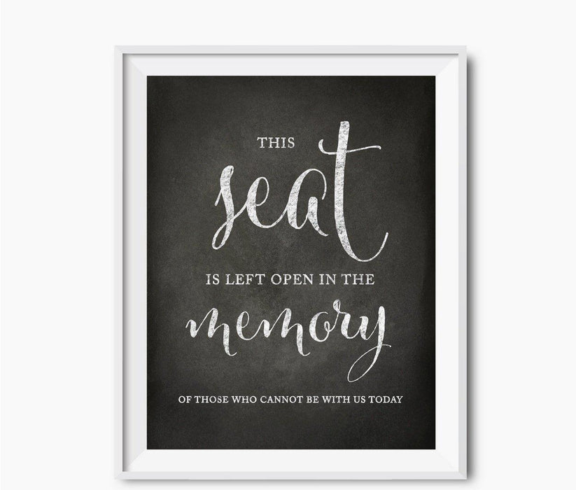 Vintage Chalkboard Wedding Party Signs-Set of 1-Andaz Press-This Seat Is Left Open Memorial-