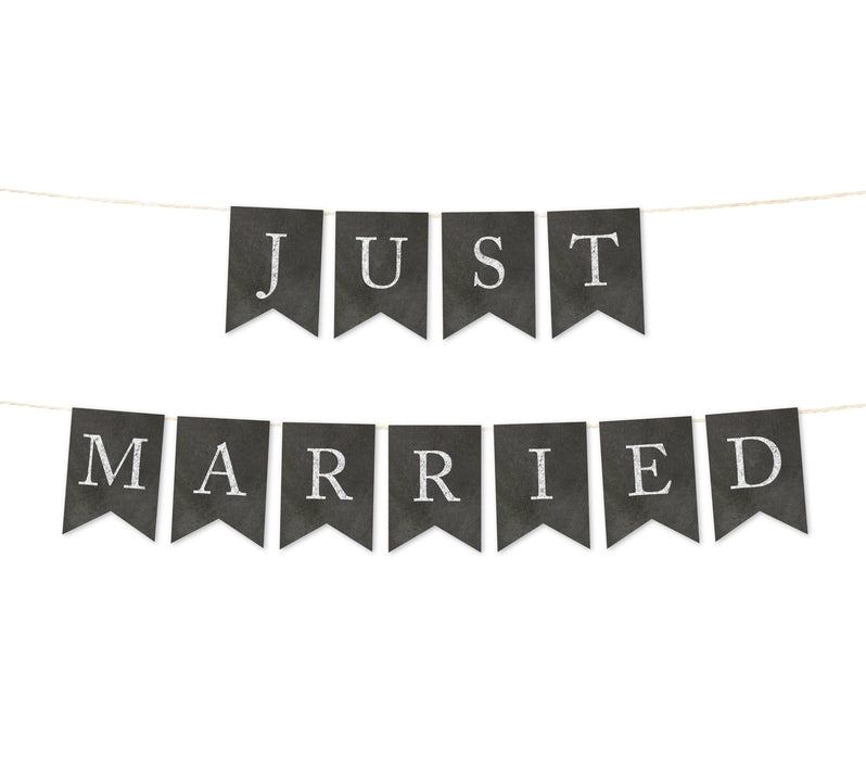 Vintage Chalkboard Wedding Pennant Party Banner-Set of 1-Andaz Press-Mr. & Mrs.-