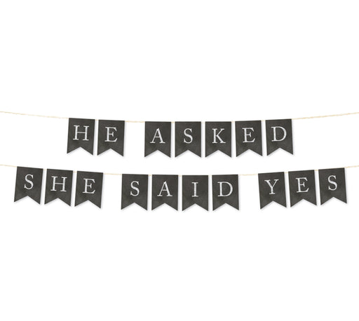Vintage Chalkboard Wedding Pennant Party Banner-Set of 1-Andaz Press-Mr. & Mrs.-