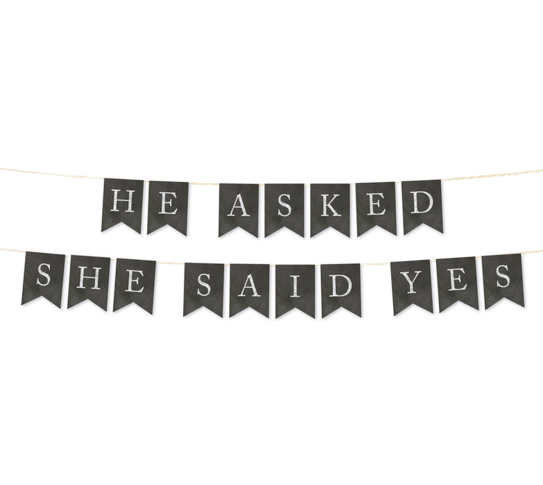 Vintage Chalkboard Wedding Pennant Party Banner-Set of 1-Andaz Press-Mr. & Mrs.-