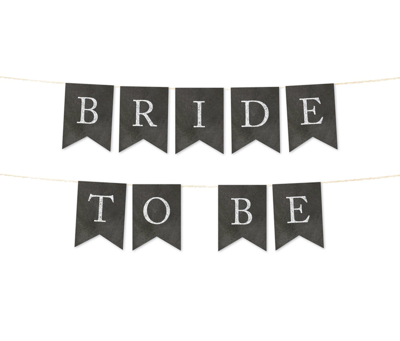 Vintage Chalkboard Wedding Pennant Party Banner-Set of 1-Andaz Press-Mr. & Mrs.-