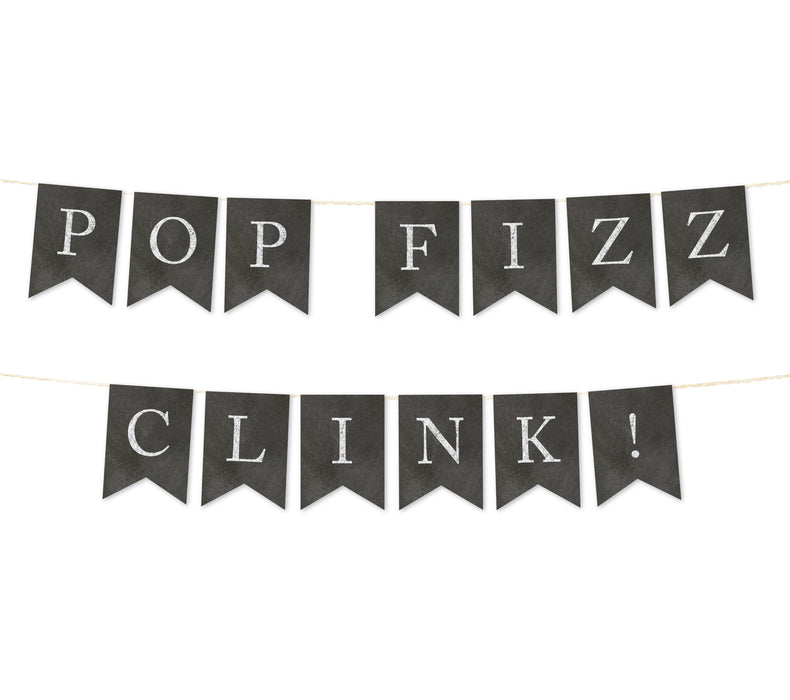 Vintage Chalkboard Wedding Pennant Party Banner-Set of 1-Andaz Press-Mr. & Mrs.-