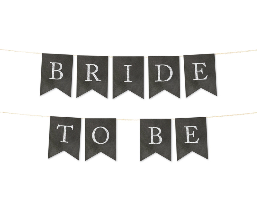 Vintage Chalkboard Wedding Pennant Party Banner-Set of 1-Andaz Press-Bride To Be-