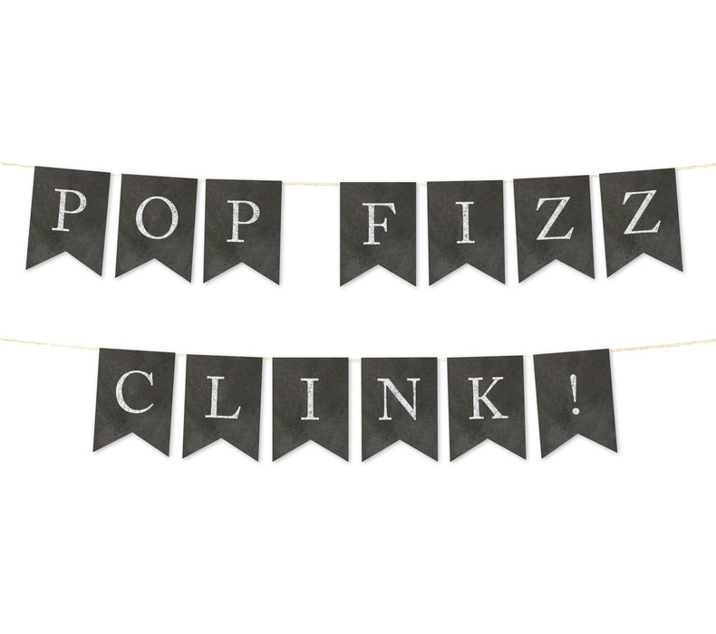Vintage Chalkboard Wedding Pennant Party Banner-Set of 1-Andaz Press-Pop Fizz Clink!-