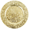 Vintage Floral Acrylic Charger Plates-Set of 4-Koyal Wholesale-Gold-