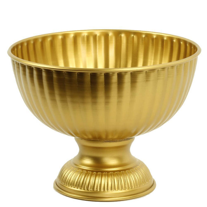 Vintage Gold Flower Compote Vase Pedestal Bowl Centerpiece-Set of 1-Koyal Wholesale-6.25" x 8"-