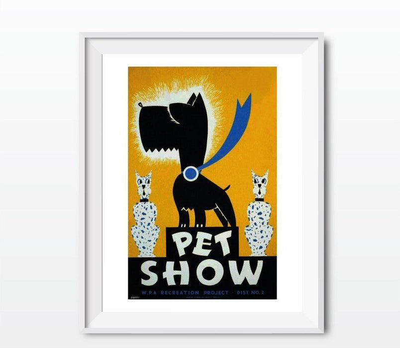 Vintage Government Wall Art, Works Project Administration-Set of 1-Andaz Press-Pet Dog Show-