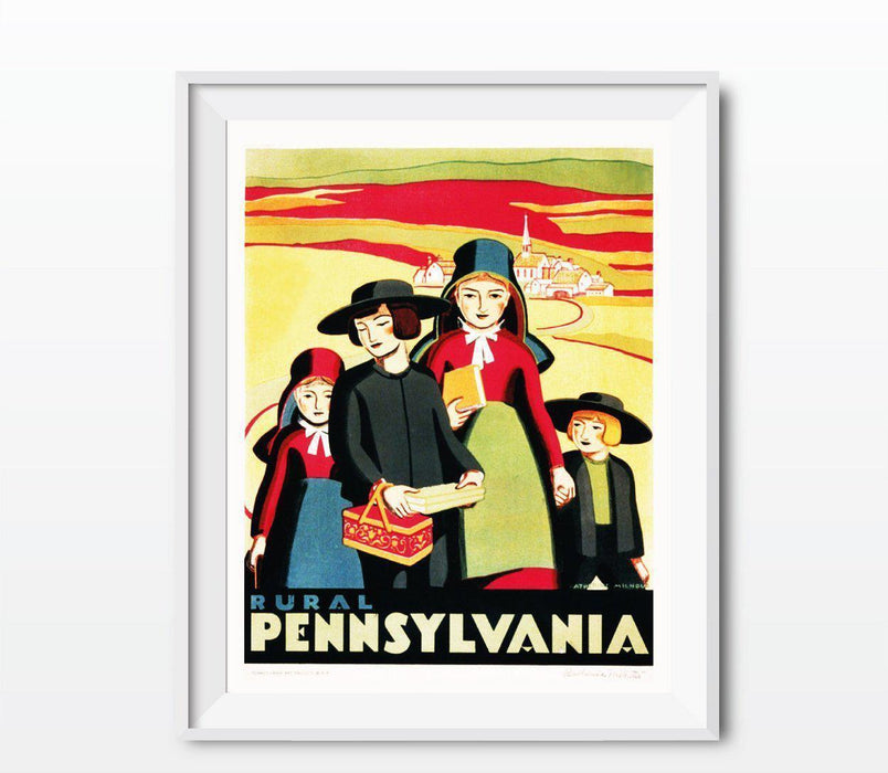 Vintage Government Wall Art, Works Project Administration-Set of 1-Andaz Press-Rural Pennsylvania-