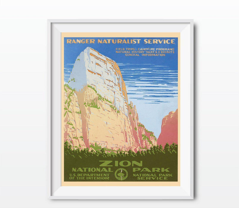 Vintage Government Wall Art, Works Project Administration-Set of 1-Andaz Press-Zion National Park-